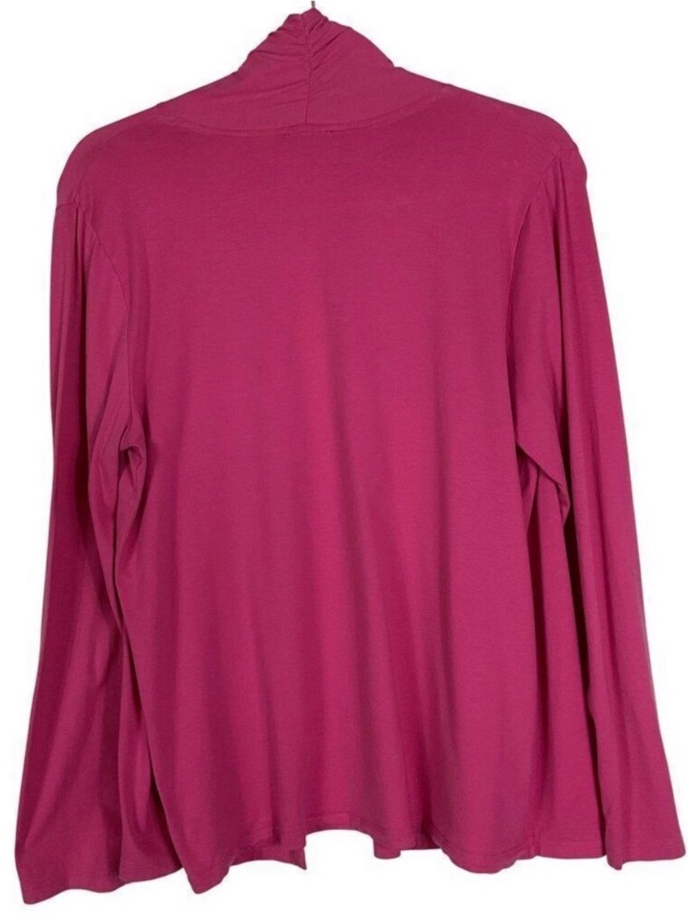 Talbots Open Cardigan, Pink (raspberry color), 92% Pima Cotton/8% Spandex, large - Picture 4 of 5
